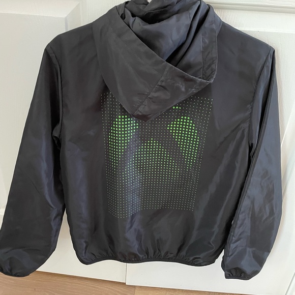 H&M XBOX windbreaker jacket, size boys 10-12y, logo, black and green - Picture 2 of 9
